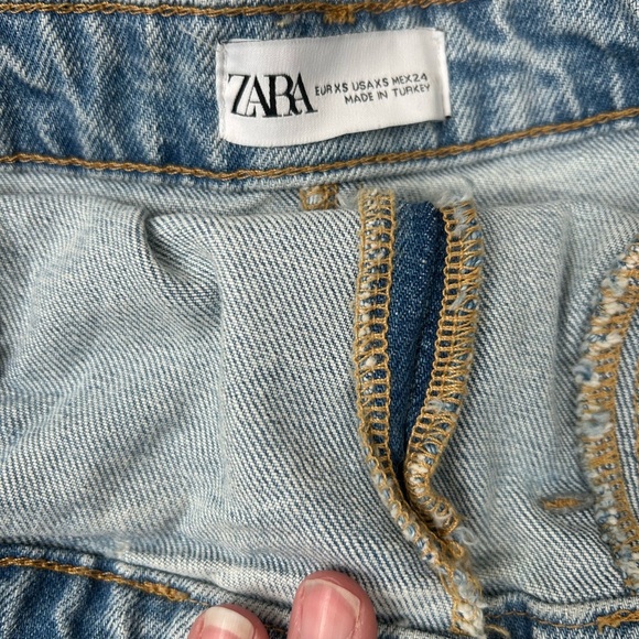 Zara strapless denim mini dress, XS, blue jean Cowgirl Festival Western Summer - Picture 3 of 8